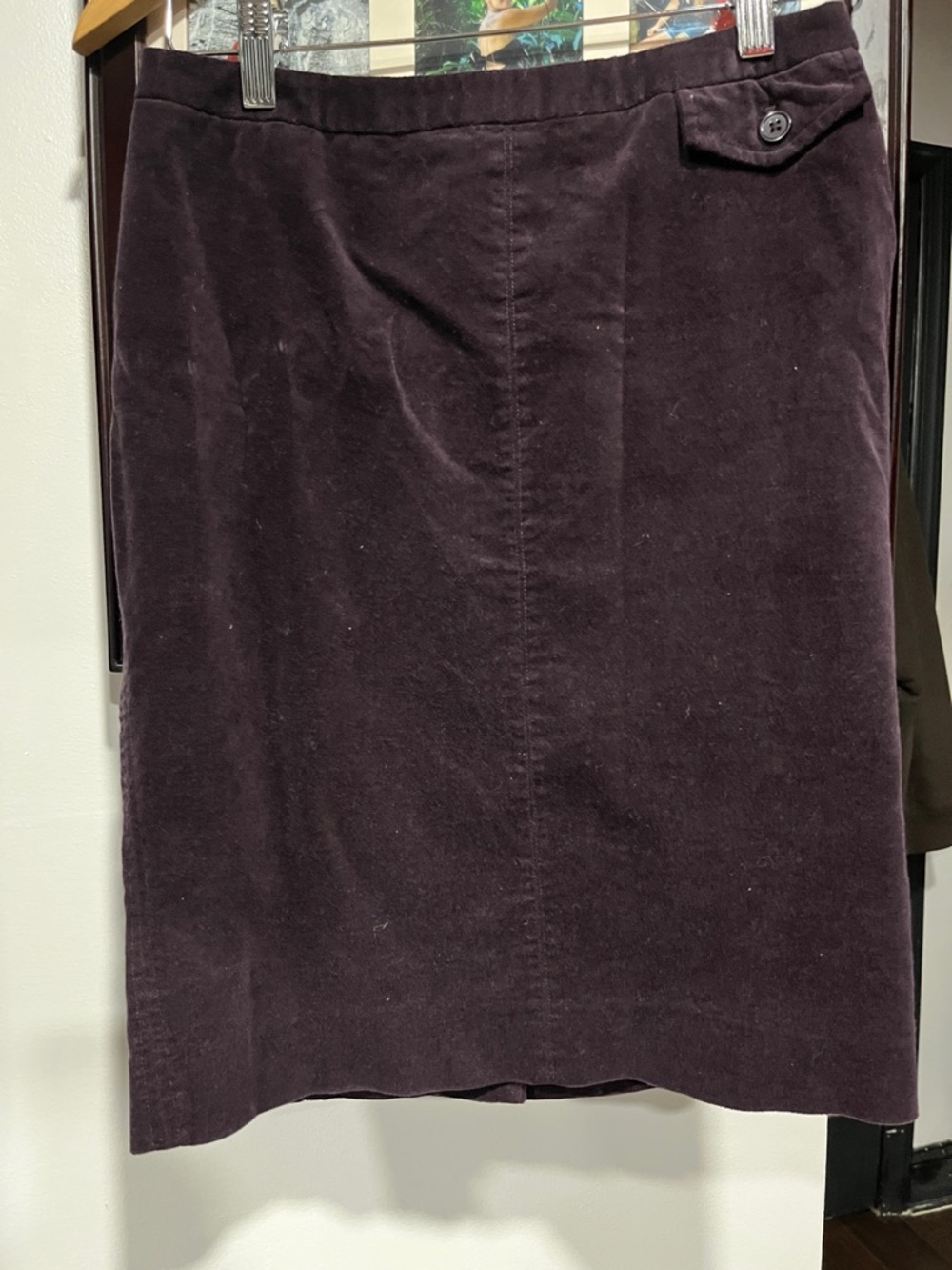 GAP Dark Plum Corduroy Pencil Skirt with Button Tab